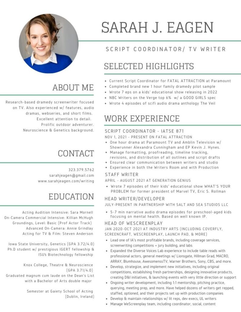 Resume - Sarah J Eagen